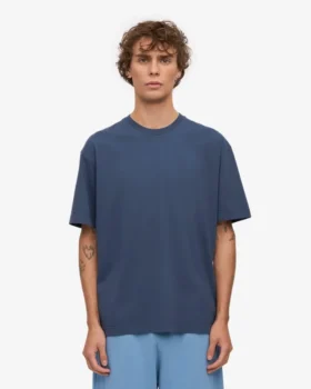 T-shirt oversize en coton bio – Bleu pétrole