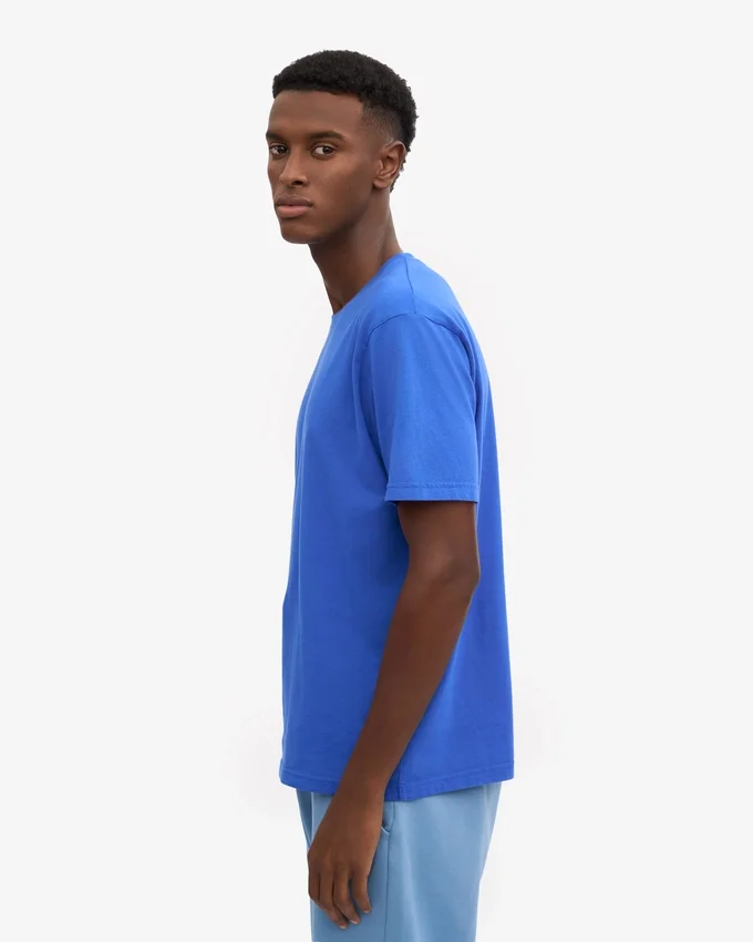 T-shirt oversize en coton bio - Bleu saphir
