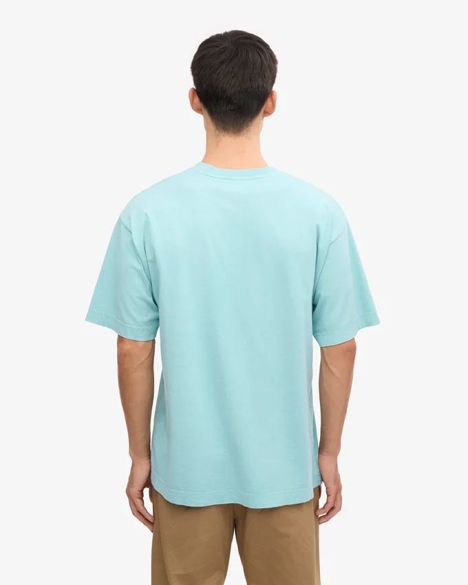 T-shirt oversize en coton bio – Bleu sarcelle