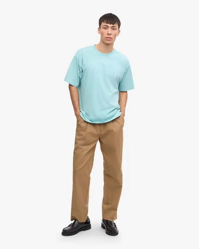 T-shirt oversize en coton bio – Bleu sarcelle