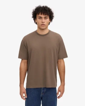 T-shirt oversize en coton bio – Brun cèdre
