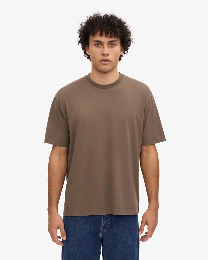T-shirt oversize en coton bio - Brun cèdre