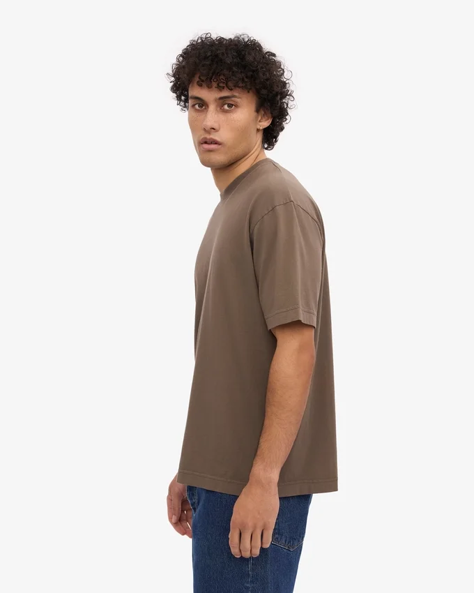 T-shirt oversize en coton bio - Brun cèdre
