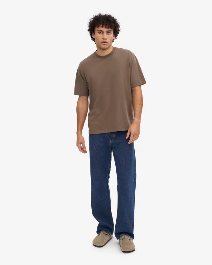 T-shirt oversize en coton bio - Brun cèdre
