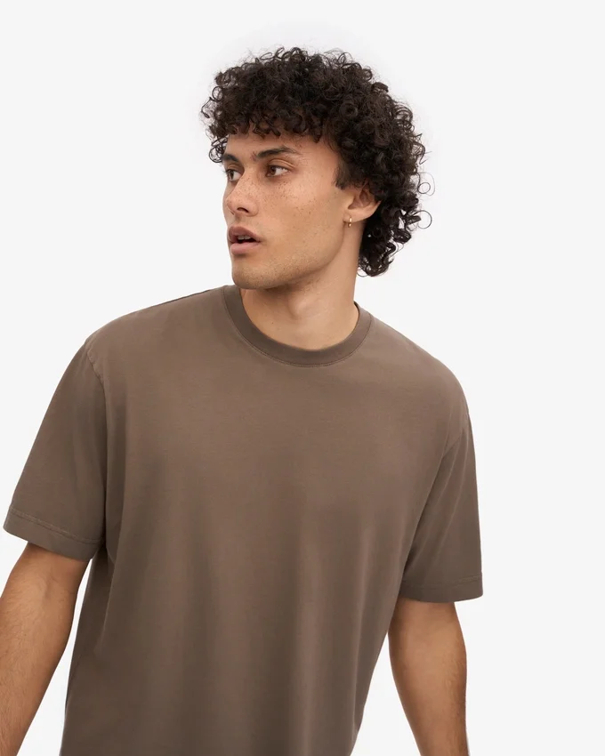 T-shirt oversize en coton bio - Brun cèdre