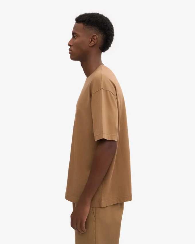 T-shirt oversize en coton bio - Camel Sahara