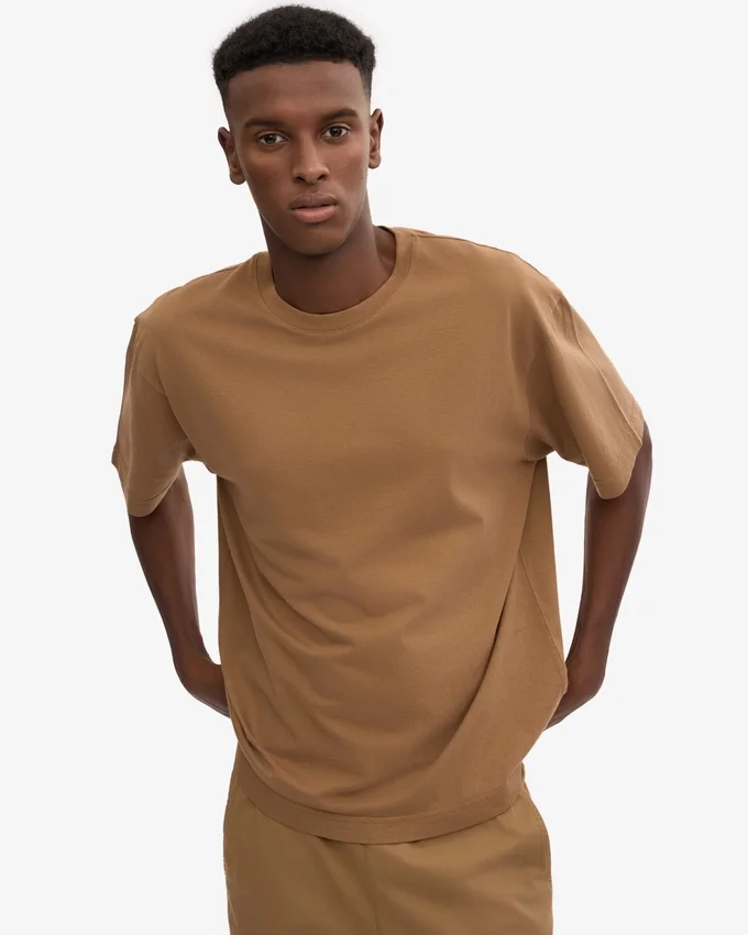 T-shirt oversize en coton bio - Camel Sahara