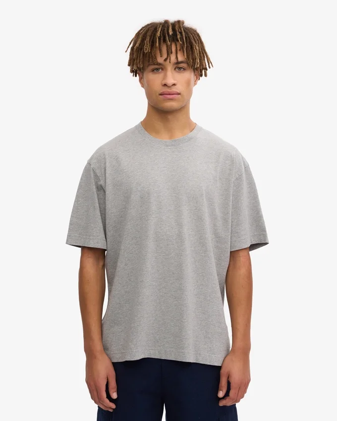 T-shirt oversize en coton bio - Gris chiné