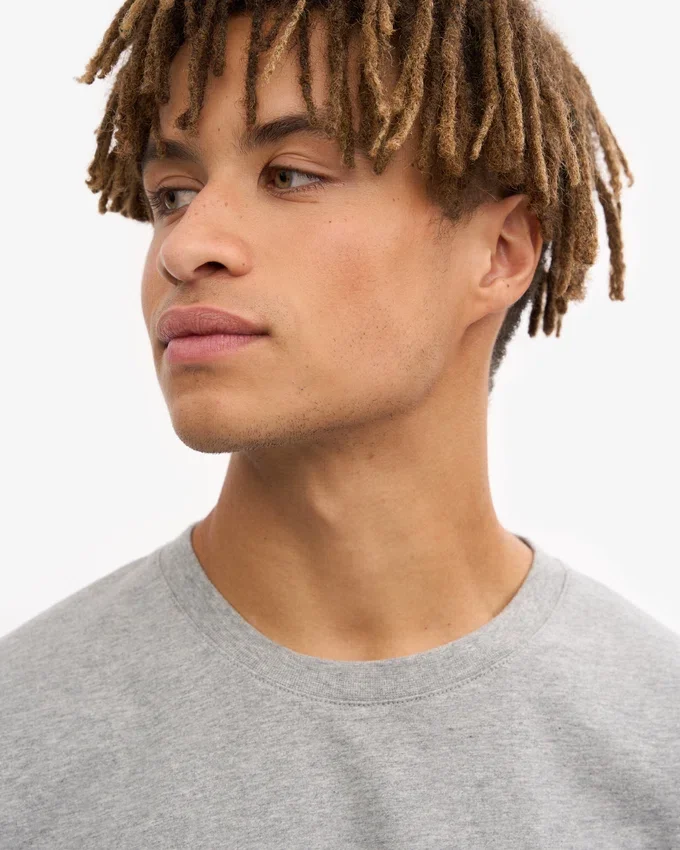 T-shirt oversize en coton bio - Gris chiné