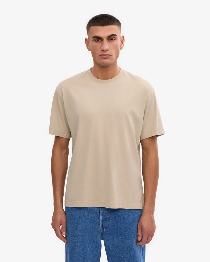 T-shirt oversize en coton bio - Gris huître