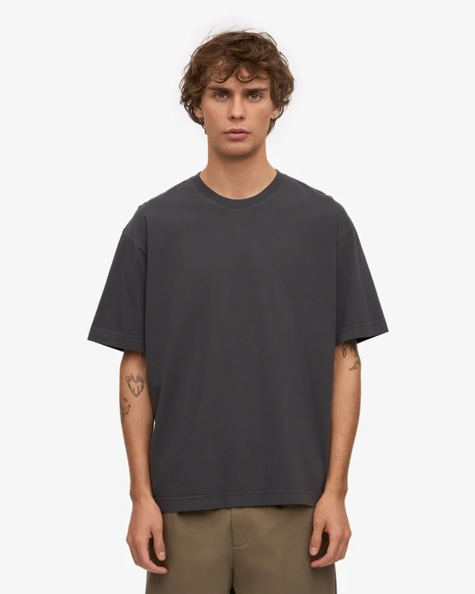 T-shirt oversize en coton bio - Gris lave