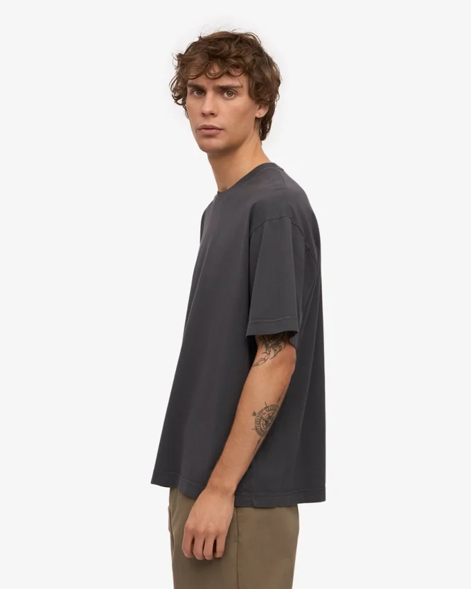 T-shirt oversize en coton bio - Gris lave