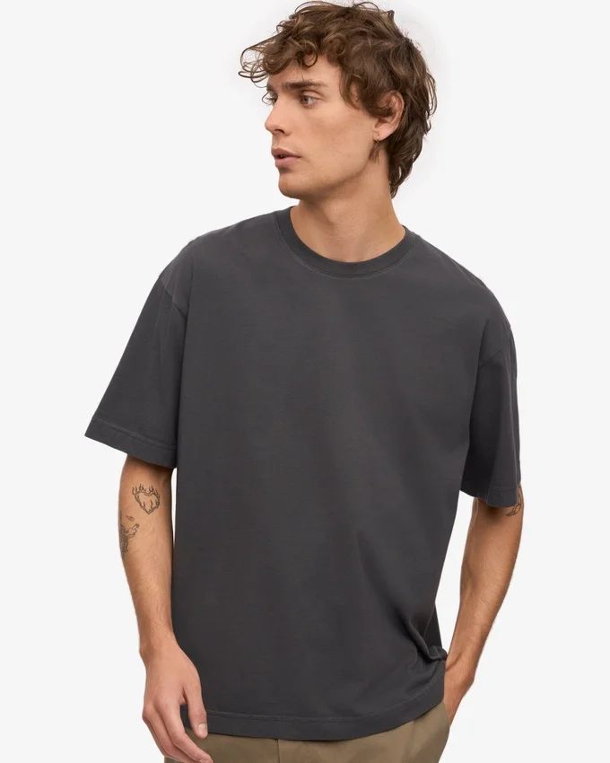 T-shirt oversize en coton bio - Gris lave