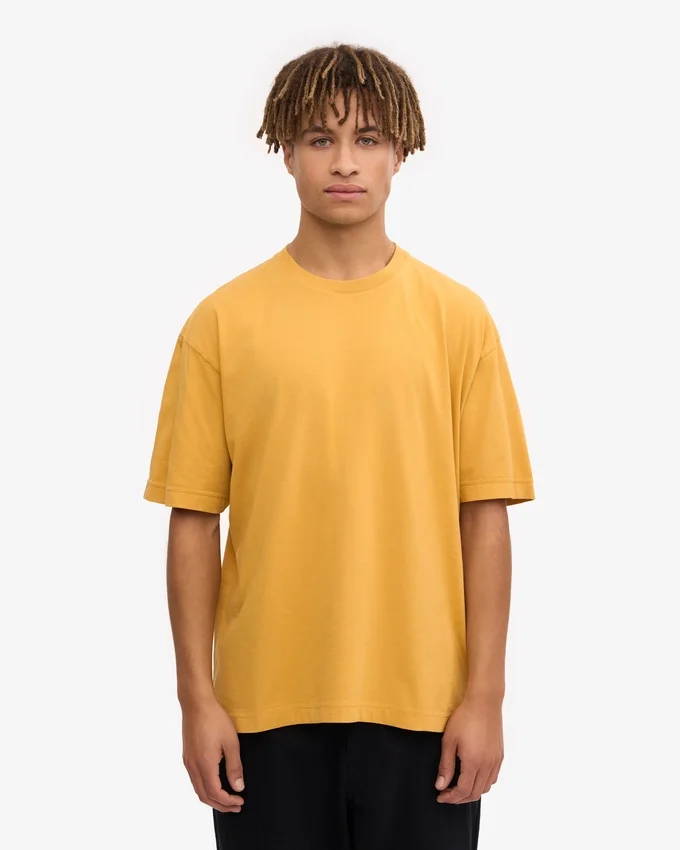 T-shirt oversize en coton bio - Jaune brûlé