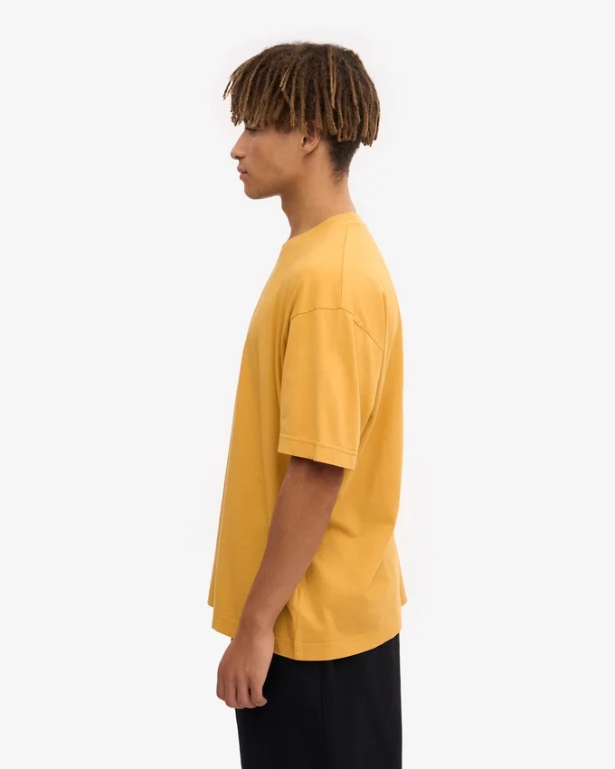 T-shirt oversize en coton bio - Jaune brûlé