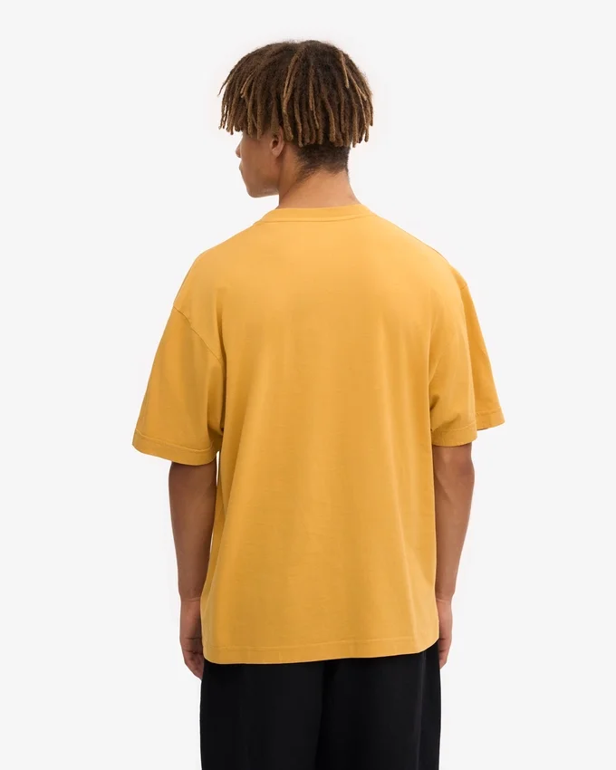 T-shirt oversize en coton bio - Jaune brûlé