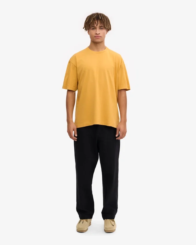 T-shirt oversize en coton bio - Jaune brûlé