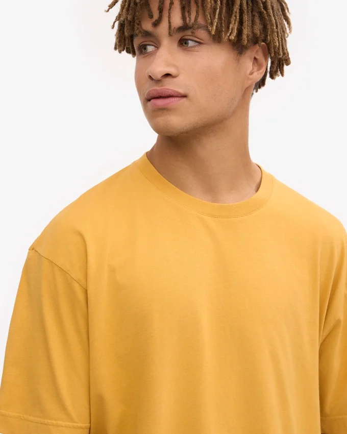 T-shirt oversize en coton bio - Jaune brûlé