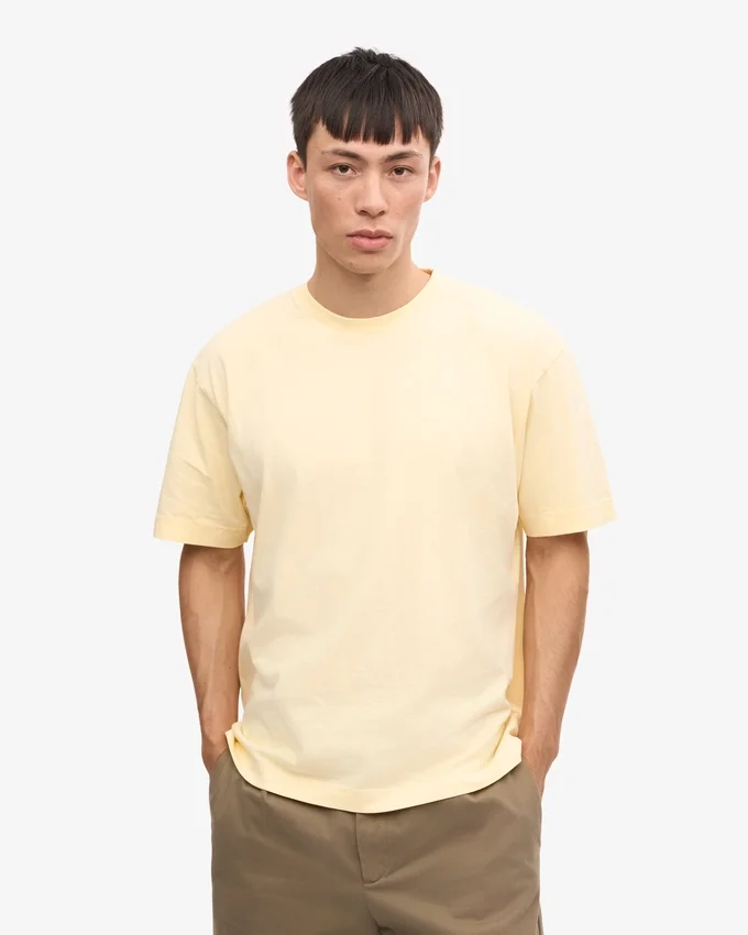 T-shirt oversize en coton bio - Jaune pâle