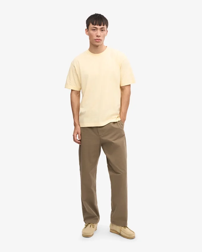T-shirt oversize en coton bio - Jaune pâle