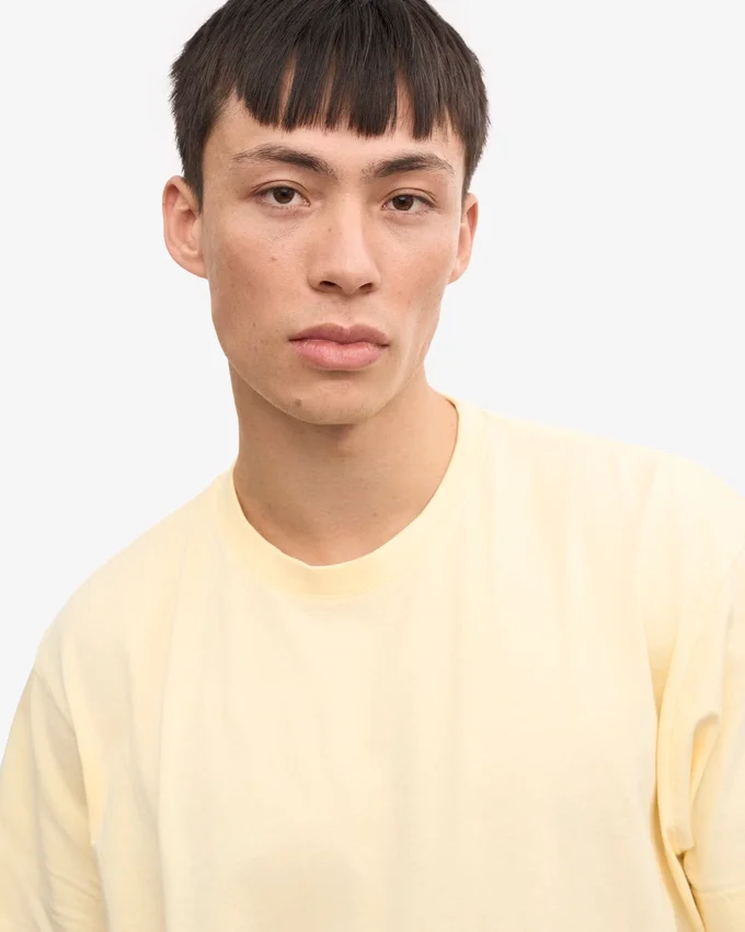 T-shirt oversize en coton bio - Jaune pâle