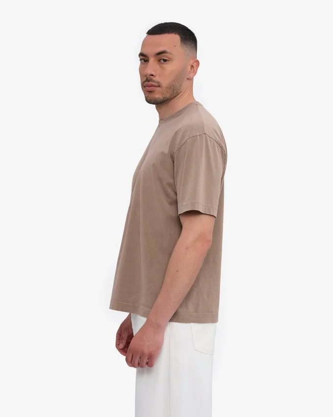T-shirt oversize en coton bio - Kaki délavé