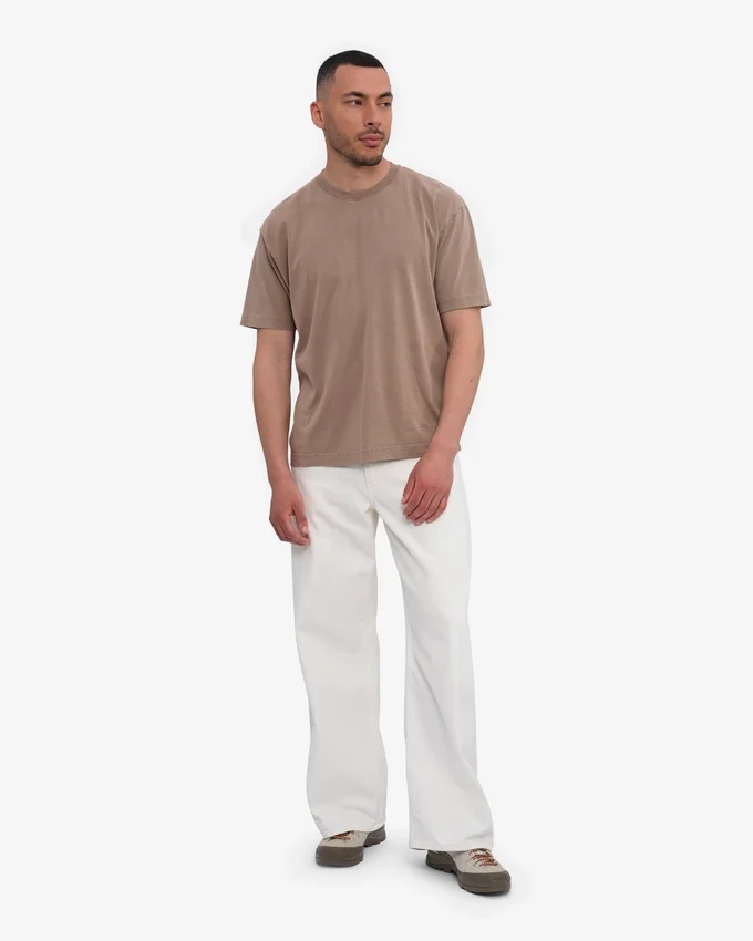 T-shirt oversize en coton bio - Kaki délavé