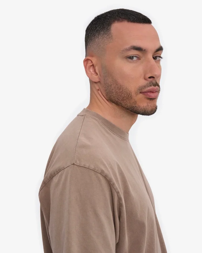 T-shirt oversize en coton bio - Kaki délavé