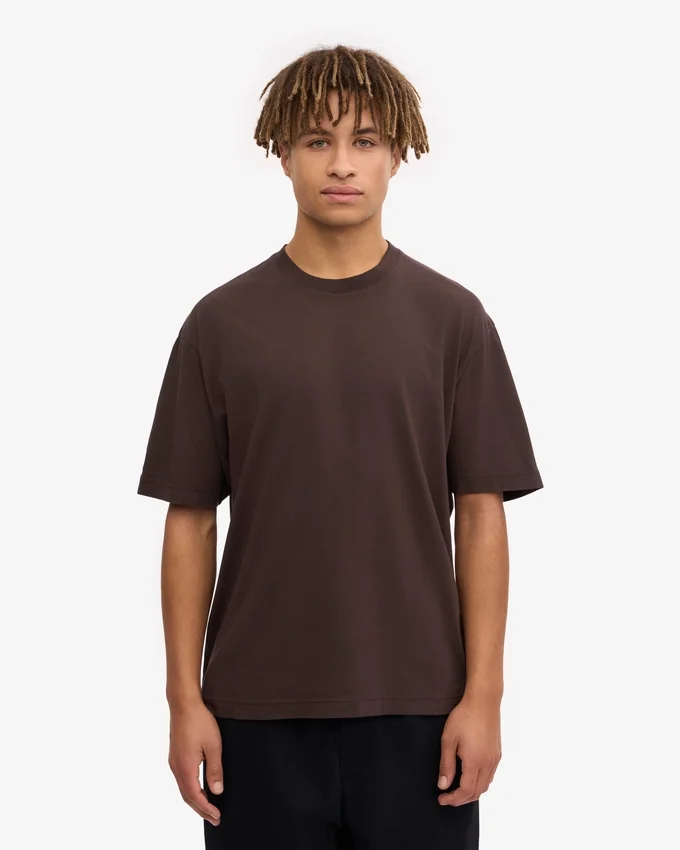 T-shirt oversize en coton bio - Marron café