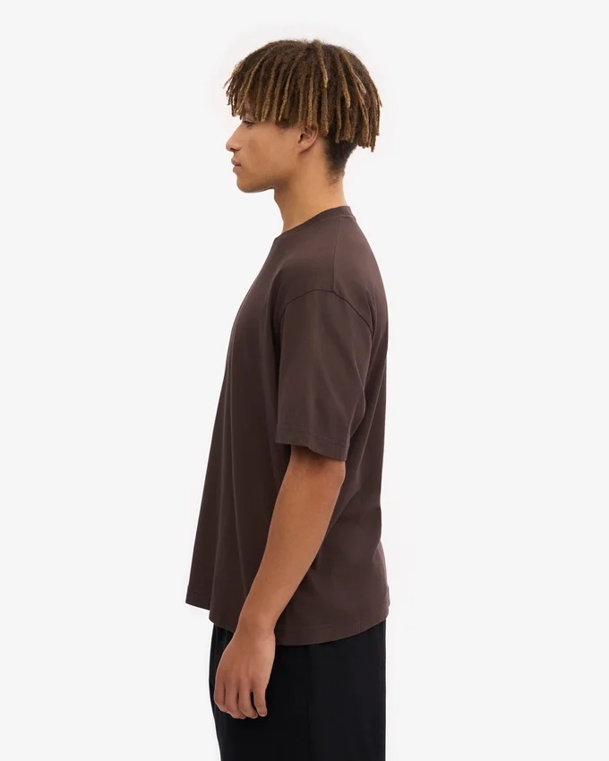 T-shirt oversize en coton bio - Marron café