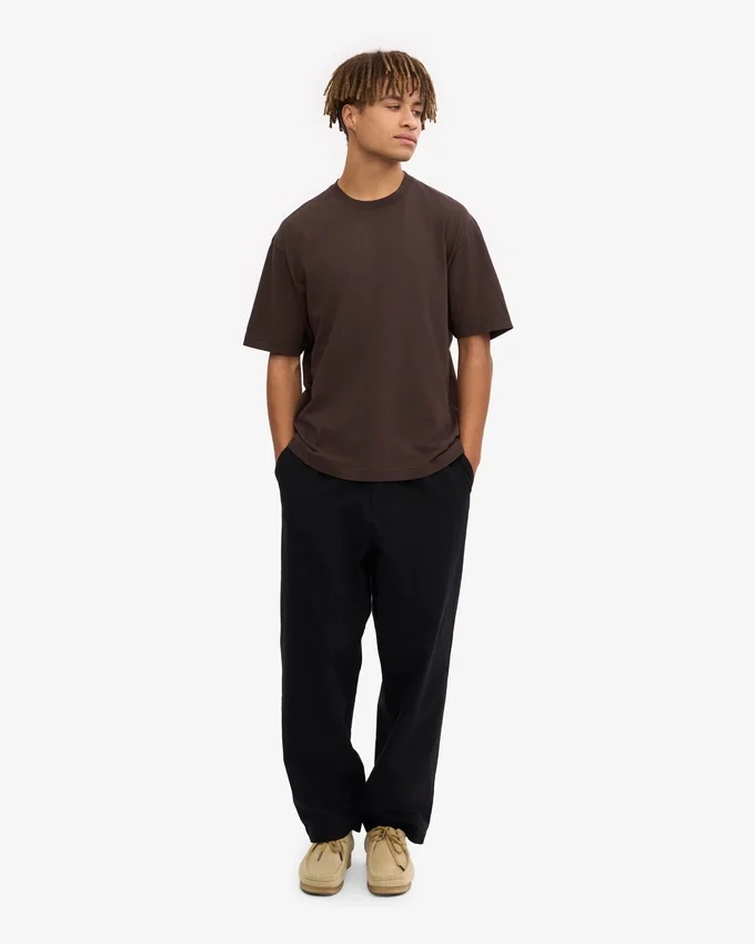T-shirt oversize en coton bio - Marron café