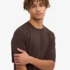 T-shirt oversize en coton bio - Marron café