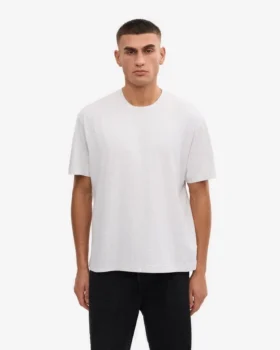 T-shirt oversize en coton bio – Mélange neige