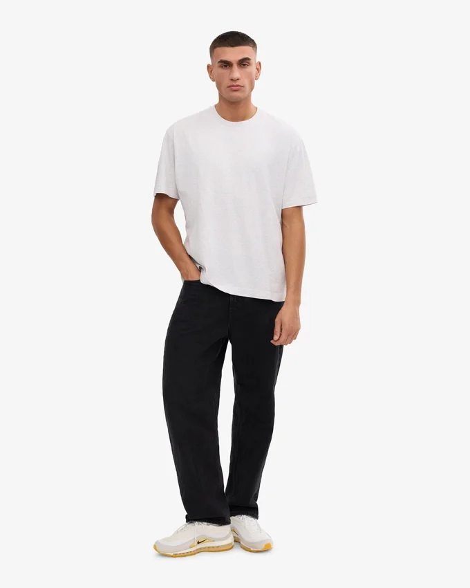 T-shirt oversize en coton bio - Mélange neige