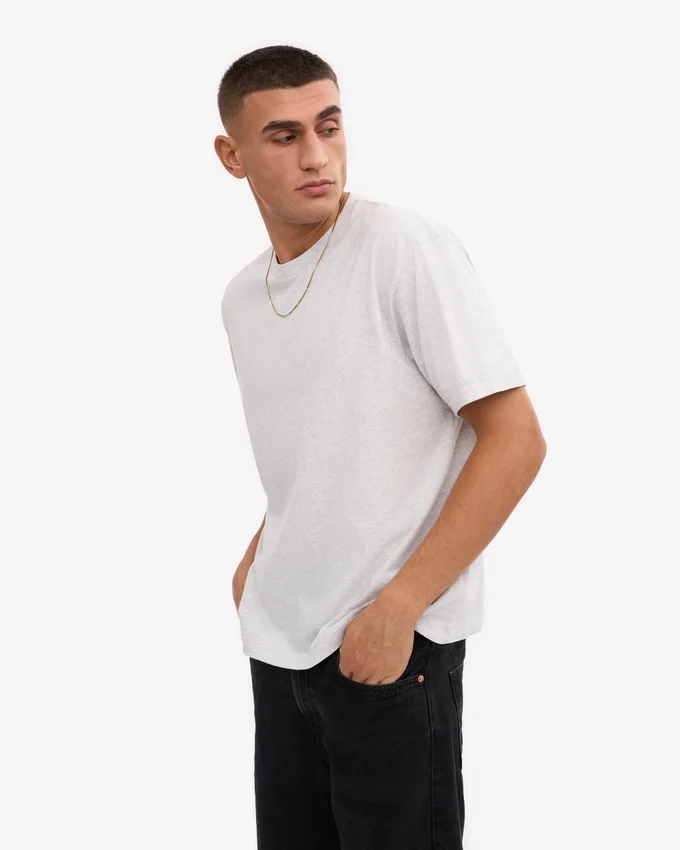 T-shirt oversize en coton bio - Mélange neige