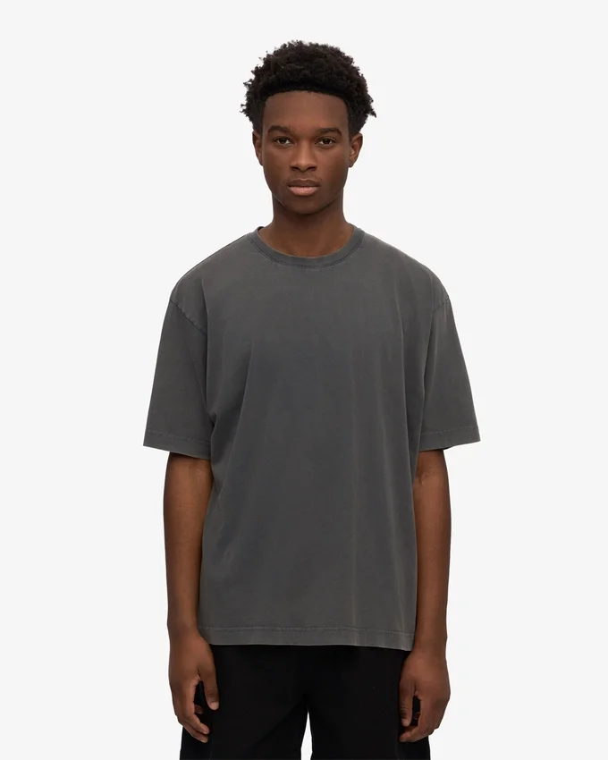 T-shirt oversize en coton bio - Noir délavé