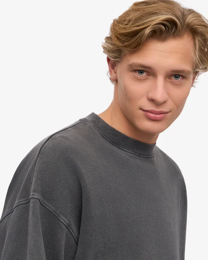 T-shirt oversize en coton bio - Noir délavé