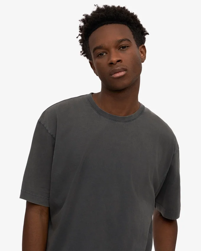 T-shirt oversize en coton bio - Noir délavé