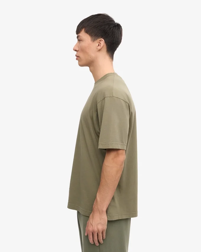T-shirt oversize en coton bio - Olive poussiéreux