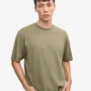 T-shirt oversize en coton bio - Olive poussiéreux