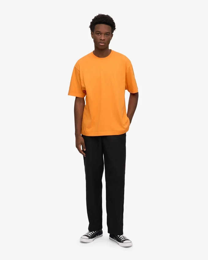 T-shirt oversize en coton bio - Orange soleil