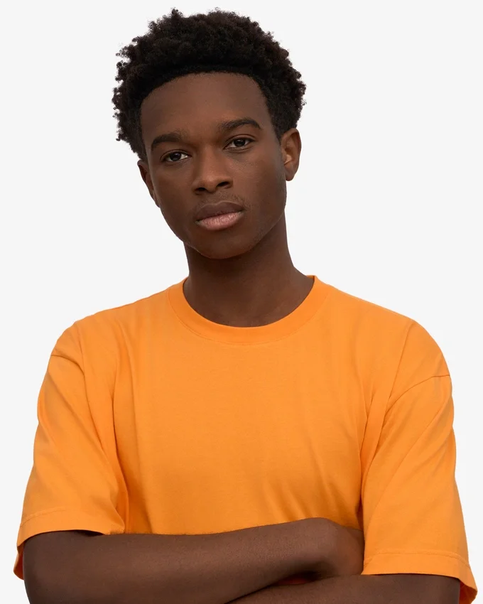 T-shirt oversize en coton bio - Orange soleil
