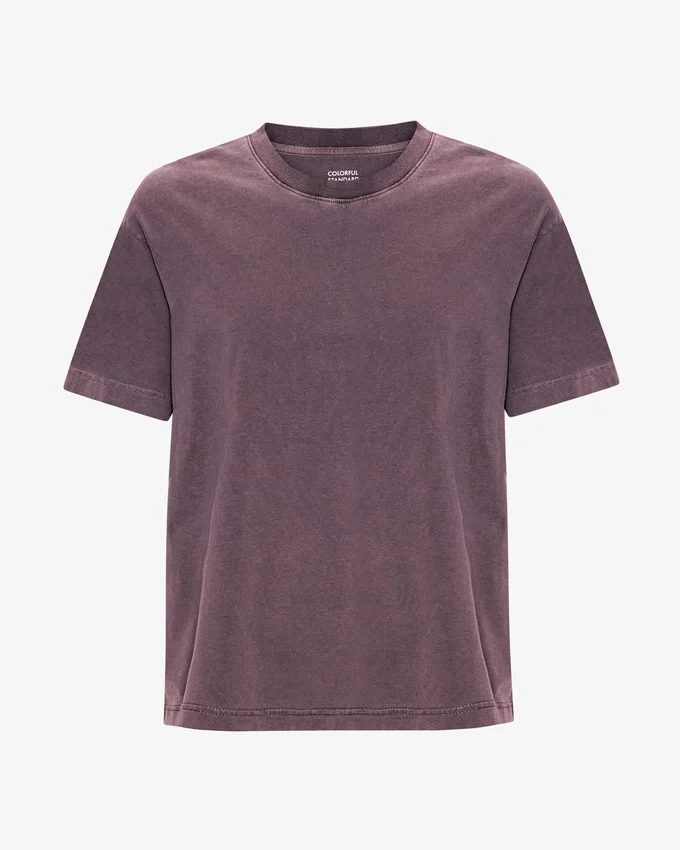 T-shirt oversize en coton bio - Raisin délavé