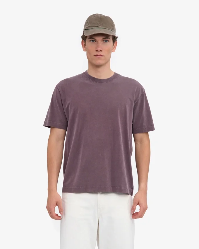 T-shirt oversize en coton bio - Raisin délavé