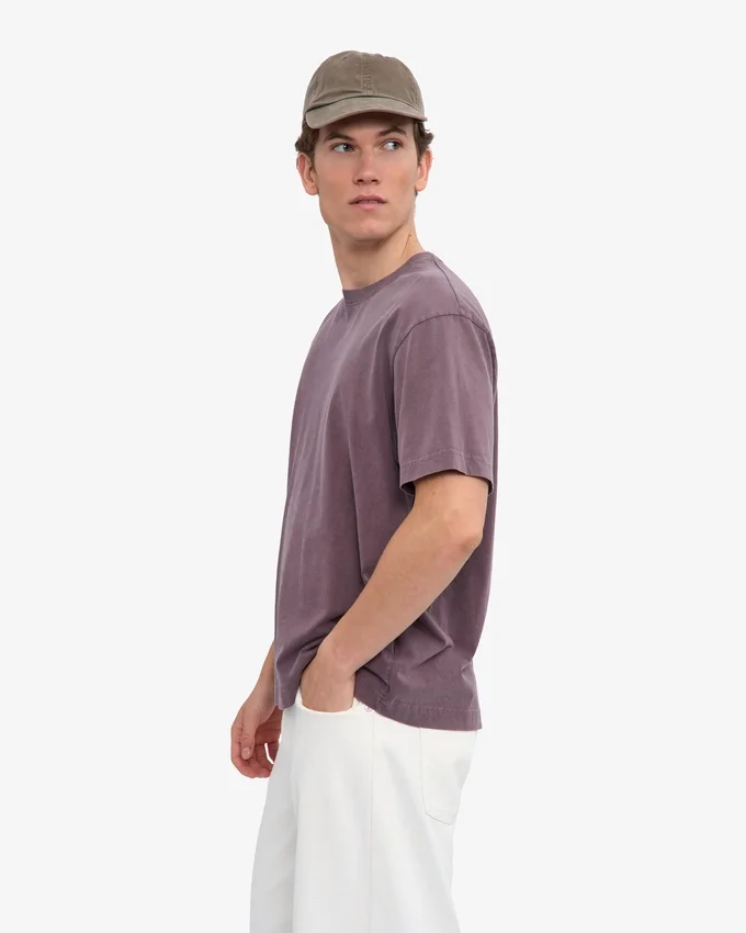 T-shirt oversize en coton bio - Raisin délavé
