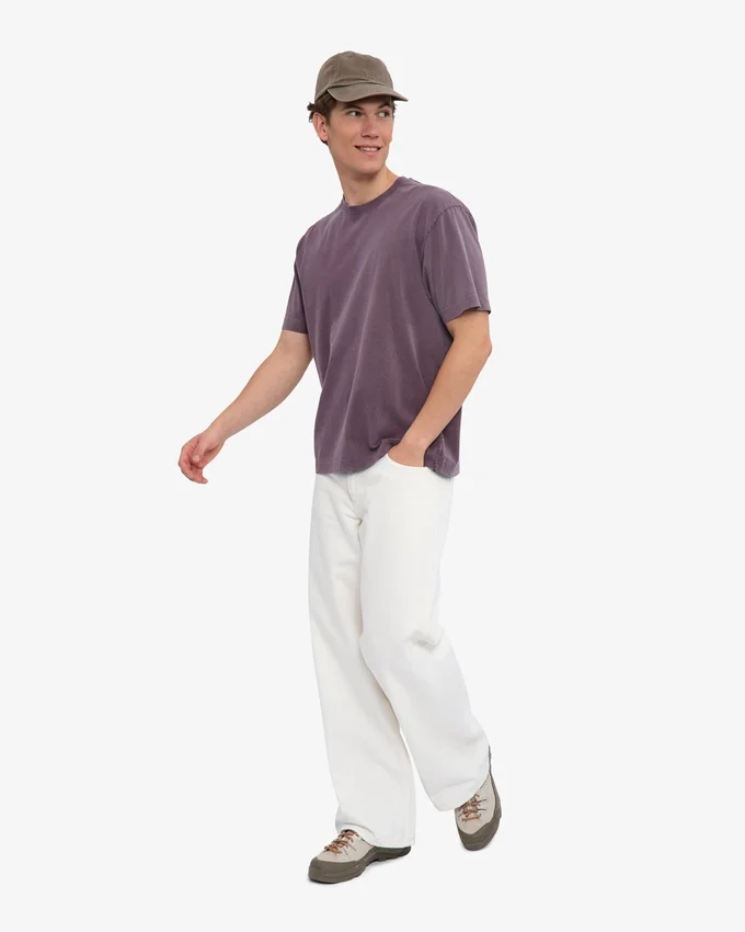T-shirt oversize en coton bio - Raisin délavé