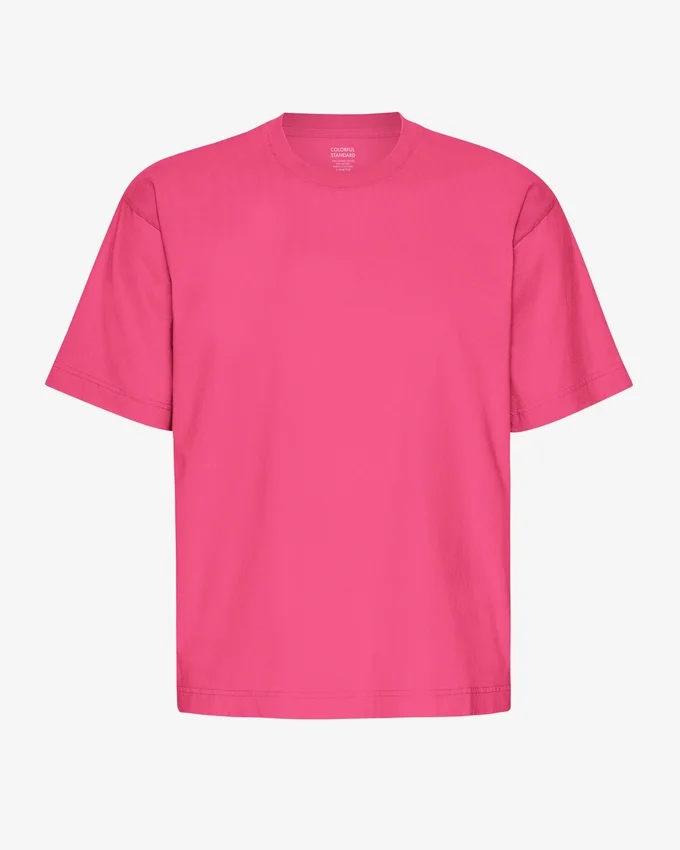 T-shirt oversize en coton bio - Rose bubble-gum