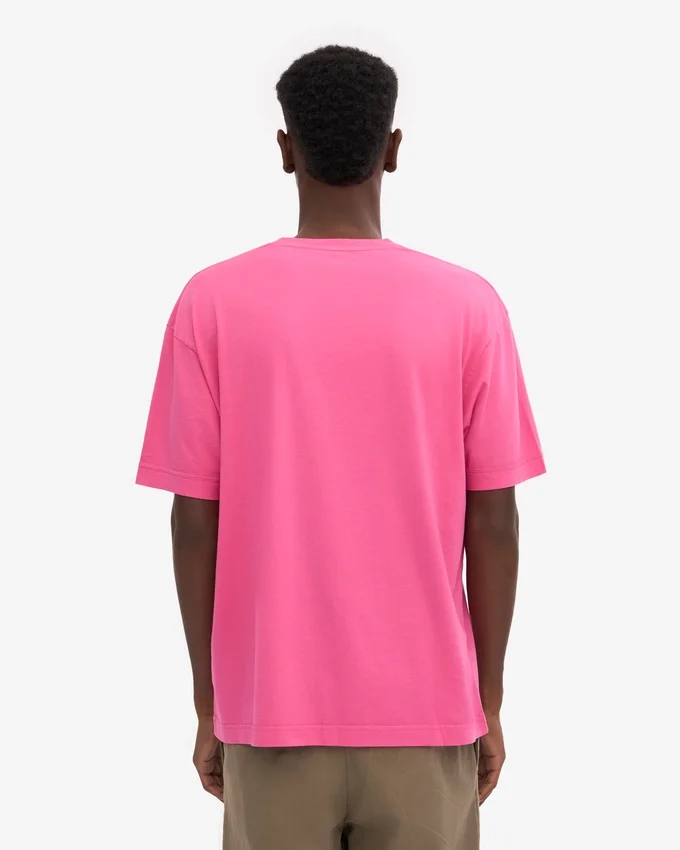 T-shirt oversize en coton bio - Rose bubble-gum