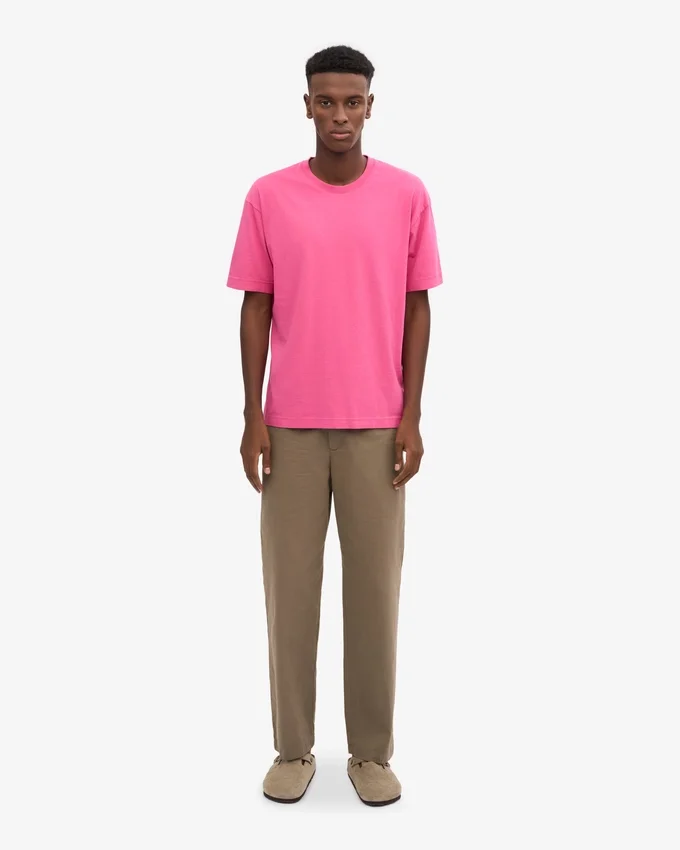 T-shirt oversize en coton bio - Rose bubble-gum