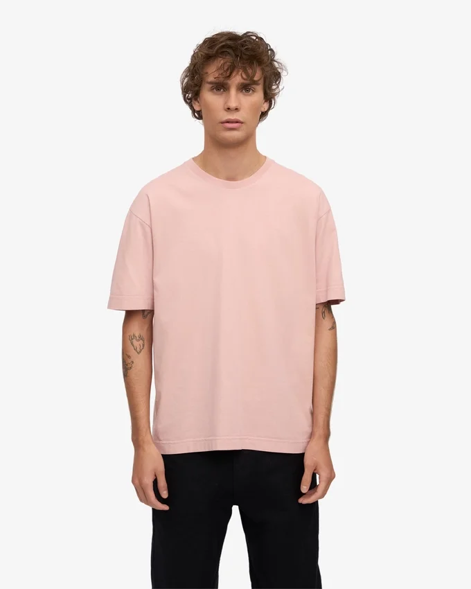 T-shirt oversize en coton bio – Rose délavé